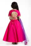 Shop_Byb Premium_Fuchsia Silk Lace, Sequins, Gota Patti Embellished Lehenga Set _at_Aza_Fashions