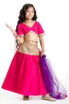Buy_Byb Premium_Fuchsia Silk Lace, Sequins, Gota Patti Embellished Lehenga Set _Online_at_Aza_Fashions