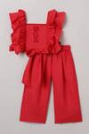 Buy_Byb Premium_Red Linen Top And Pant Set _at_Aza_Fashions