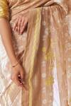 Vaayu_Beige Discharge Print Floral Saree For Women_at_Aza_Fashions