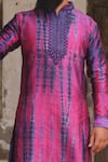Nitesh Singh Chauhan_Purple Art Silk Tie And Dye Kurta Set_at_Aza_Fashions