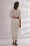 Shop_TIC_White Cotton Cambric Embroidery Round Chikankari Kurta And Pant Set _at_Aza_Fashions