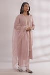 Buy_TIC_Pink Chikankari Embroidered Kurta_Online_at_Aza_Fashions