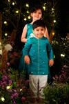 Buy_Love The World Today_Green Handwoven Cotton Silk Zari Work Jugnu Kurta _at_Aza_Fashions