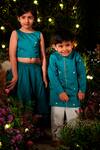 Buy_Love The World Today_Green Handwoven Cotton Silk Zari Work Jugnu Kurta _Online_at_Aza_Fashions