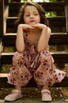 Shop_Pasha India_Pink Linen Printed Jumpsuit For Girls_at_Aza_Fashions