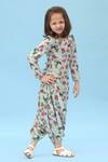 Shop Pasha India Green Linen Printed Dhoti Jumpsuit at Aza Fashions Shop_Pasha India_Green Linen Printed Dhoti Jumpsuit _at_Aza_Fashions