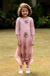 Buy_Pasha India_Pink Linen Printed Jumpsuit For Girls_at_Aza_Fashions