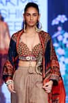 Rajdeep Ranawat_Blue 100% Silk Cape Open Embellished Jacket And Palazzo Set  _Online_at_Aza_Fashions