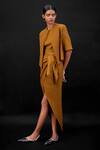 Buy_AMPM_Beige Wool Gm Karimah Embossed Jacket Skirt Set_Online_at_Aza_Fashions