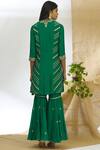 Shop_Ariyana Couture_Green Muslin Embroidered Kurta Sharara Set_at_Aza_Fashions