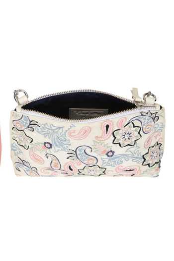 Shop_The Leather Garden_White Embroidery, Pearls Carnation Leather Bag With Sling _Online_at_Aza_Fashions