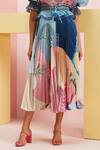 Buy_Pankaj & Nidhi_Multi Color Satin Printed Skirt_Online_at_Aza_Fashions