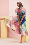 Shop_Pankaj & Nidhi_Multi Color Satin Printed Skirt_Online_at_Aza_Fashions