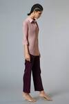 Scarlet Sage_Pink Pleated Shirt_Online_at_Aza_Fashions