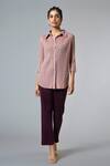 Buy_Scarlet Sage_Pink Pleated Shirt_Online_at_Aza_Fashions