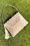 Buy_Adora by Ankita_Gold Pearl And Stone Amie Envelope Clutch With Sling_at_Aza_Fashions