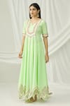 Buy_Samyukta Singhania_Green Cotton Notched Printed Tunic For Women_at_Aza_Fashions