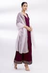 Buy_Samyukta Singhania_Purple Jama Silk Angrakha With Embroidered Dupatta_Online_at_Aza_Fashions