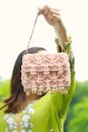 Buy_Adora by Ankita_Pink Pearls Ainaaz Flapover Clutch With Sling _at_Aza_Fashions