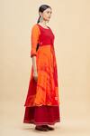 Samyukta Singhania_Cotton Tie Dye Layered Dress_Online_at_Aza_Fashions