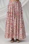 Shop_Samyukta Singhania_White Cotton Floral Printed Lehenga Set_Online_at_Aza_Fashions
