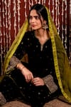 Shop_Chandbari_Black Sequin Embroidered Kurta Set_Online_at_Aza_Fashions