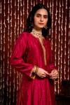 Shop_Chandbari_Fuchsia Chanderi Embroidered Kurta Set_Online_at_Aza_Fashions
