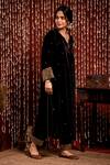 Chandbari_Black Sequin Embroidered Kurta Set_Online_at_Aza_Fashions