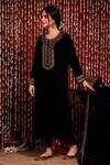 Buy_Chandbari_Black Sequin Embroidered Kurta Set_Online_at_Aza_Fashions