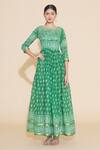 Buy_Samyukta Singhania_Green Chinnon Tie Dye Maxi Dress_at_Aza_Fashions