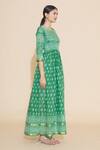Samyukta Singhania_Green Chinnon Tie Dye Maxi Dress_Online_at_Aza_Fashions