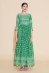Buy_Samyukta Singhania_Green Chinnon Tie Dye Maxi Dress_Online_at_Aza_Fashions