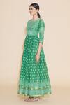 Shop_Samyukta Singhania_Green Chinnon Tie Dye Maxi Dress_Online_at_Aza_Fashions