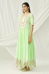Shop_Samyukta Singhania_Green Cotton Notched Printed Tunic For Women_Online_at_Aza_Fashions