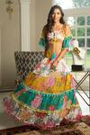 Buy_Cin Cin_Multi Color Cotton Floral Motif Skirt Set_at_Aza_Fashions