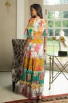 Shop_Cin Cin_Multi Color Cotton Floral Motif Skirt Set_at_Aza_Fashions