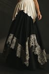 Shop_Chandrima_Black Chanderi Layered Lehenga _Online_at_Aza_Fashions