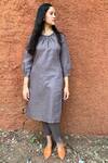 Chambray & Co._Purple Handloom Cotton Silk Round Tunic _Online_at_Aza_Fashions