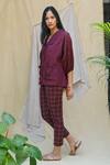 Chambray & Co._Purple Cotton Ruffle Pocket Shirt_Online_at_Aza_Fashions