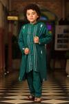 Buy_Cute Couture_Green , Satin Gota Patti Embellished Kurta And Pant Set _at_Aza_Fashions
