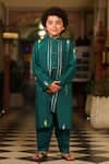 Shop_Cute Couture_Green , Satin Gota Patti Embellished Kurta And Pant Set _at_Aza_Fashions
