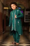 Buy_Cute Couture_Green , Satin Gota Patti Embellished Kurta And Pant Set _Online_at_Aza_Fashions