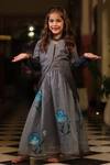 Shop_Cute Couture_Grey Organza Sequins, Embroidery Jacket And Lehenga Set _at_Aza_Fashions