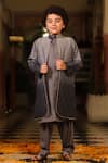 Buy_Cute Couture_Grey Rayon Sequins Embroidered Jacket And Kurta Set _at_Aza_Fashions