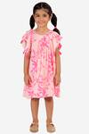 Buy_Lil Drama_Pink Cotton Printed Dress For Girls_at_Aza_Fashions