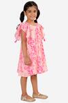 Lil Drama_Pink Cotton Printed Dress For Girls_Online_at_Aza_Fashions