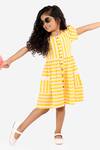 Lil Drama_Yellow Cotton Printed Dress For Girls_Online_at_Aza_Fashions