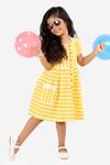 Shop_Lil Drama_Yellow Cotton Printed Dress For Girls_Online_at_Aza_Fashions