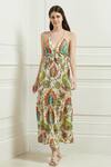 Buy_Ranna Gill_Multi Color Viscose Linen Paisley Print Tiered Dress_at_Aza_Fashions